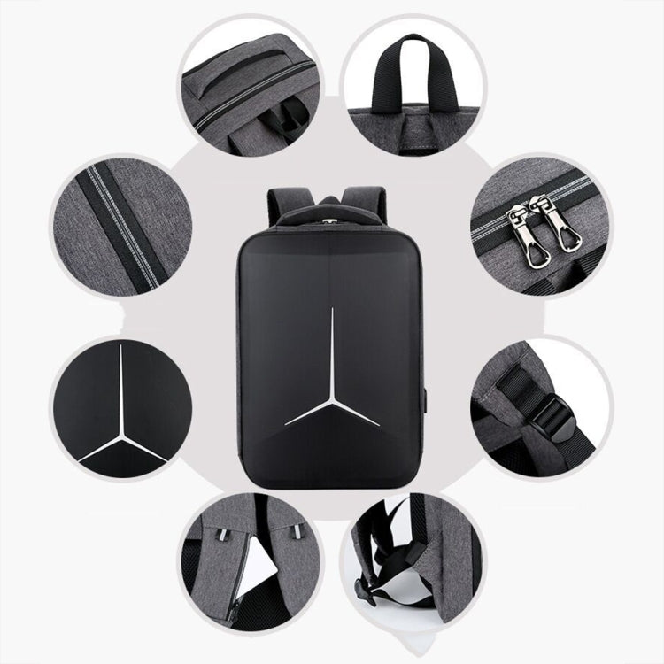 15 inch Multifunctional Water-resistant Business Sports Laptop Backpack with USB Port(Navy Blue)