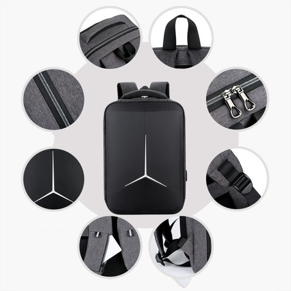 17 inch Multifunctional Water-resistant Business Sports Laptop Backpack with USB Port(Dark Gray)