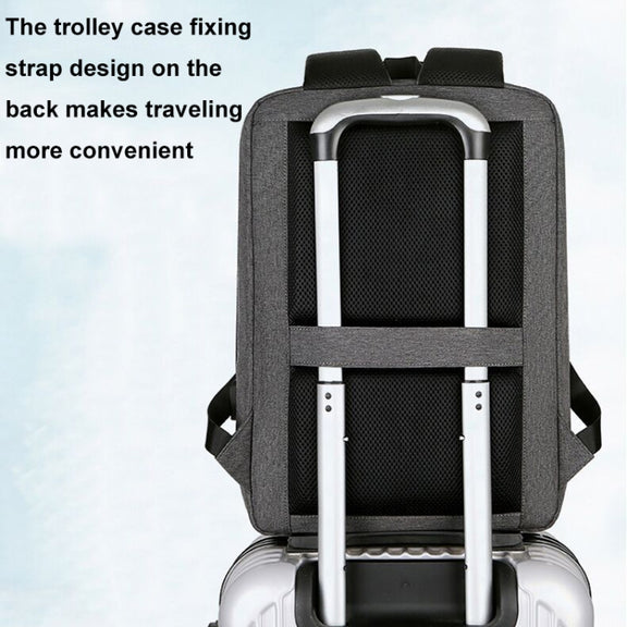 15 inch Multifunctional Water-resistant Business Sports Laptop Backpack with USB Port(Navy Blue)