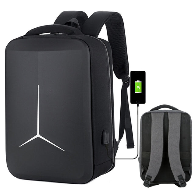 15 inch Large-Capacity Water-resistant Business Commuter Laptop Backpack with USB Port(Simplified Black)