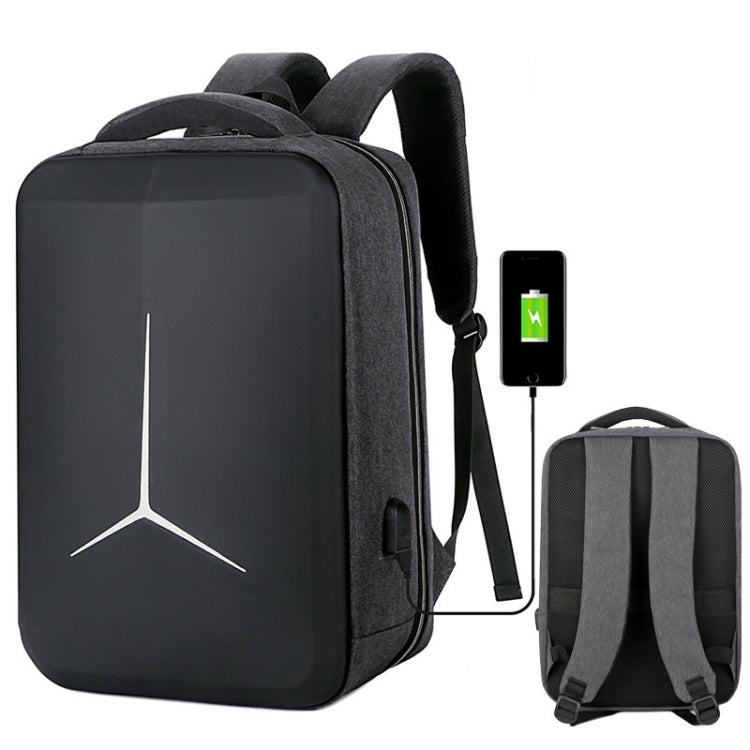 15 inch Large-Capacity Waterproof Business Commuter Laptop Backpack with USB Port(Simplified Gray) - Backpack by PMC Jewellery | Online Shopping South Africa | PMC Jewellery | Buy Now Pay Later Mobicred