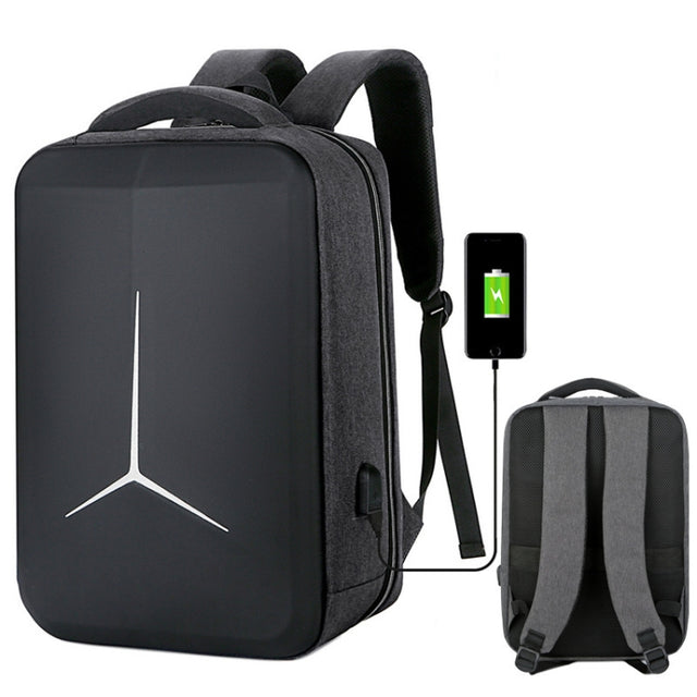 15 inch Large-Capacity Water-resistant Business Commuter Laptop Backpack with USB Port(Simplified Gray)