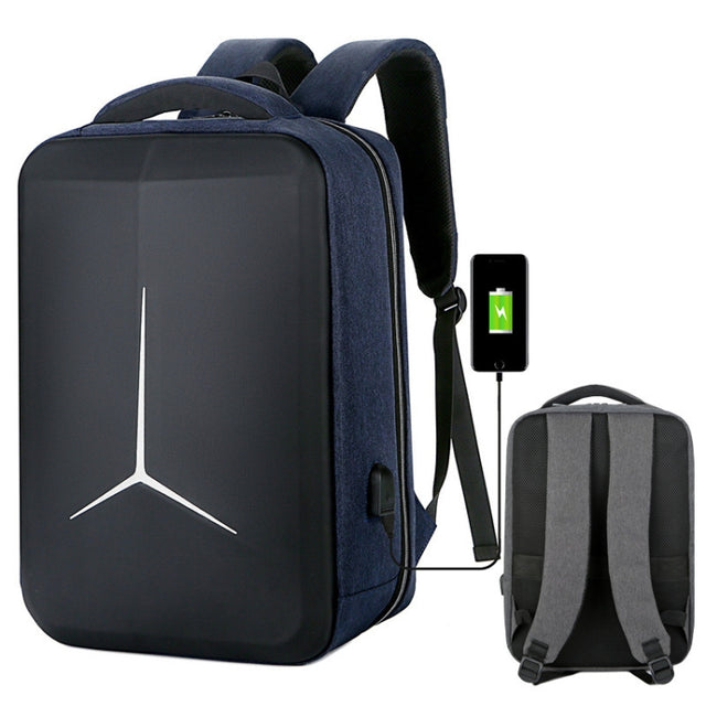 15 inch Large-Capacity Water-resistant Business Commuter Laptop Backpack with USB Port(Simplified Blue)