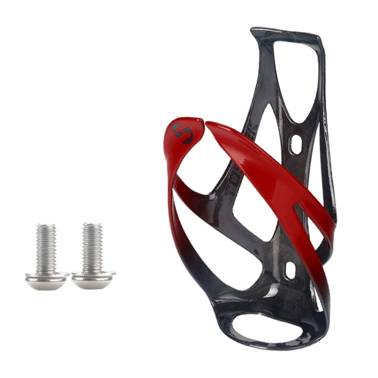 TOSEEK Outdoor Cycling Carbon Fiber Open Water Bottle Cage, Color: Red Glossy - free shipping - PMC TechLife - Order now!