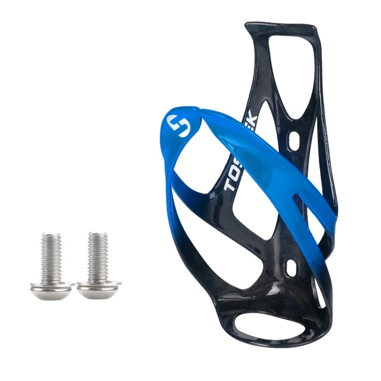 TOSEEK Outdoor Cycling Carbon Fiber Open Water Bottle Cage, Color: Blue Glossy - free shipping - PMC Jewellery - Order now!