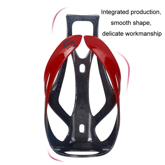 TOSEEK Outdoor Cycling Carbon Fiber Open Water Bottle Cage, Color: Black Matt