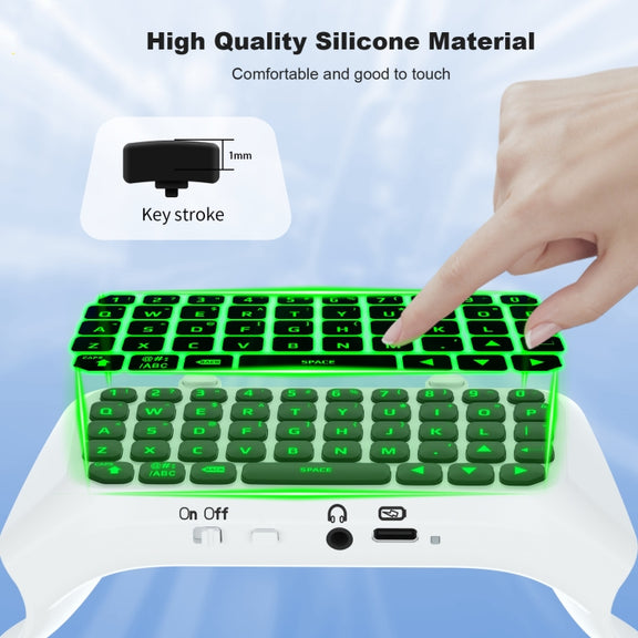 For PS5 JYS-P5172 Gamepad Wireless Bluetooth External Keyboard, Without Gamepad(White)