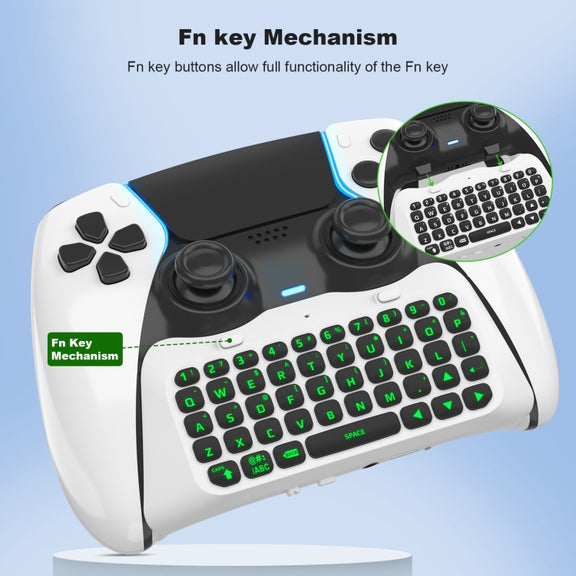 For PS5 JYS-P5172 Gamepad Wireless Bluetooth External Keyboard, Without Gamepad(White)