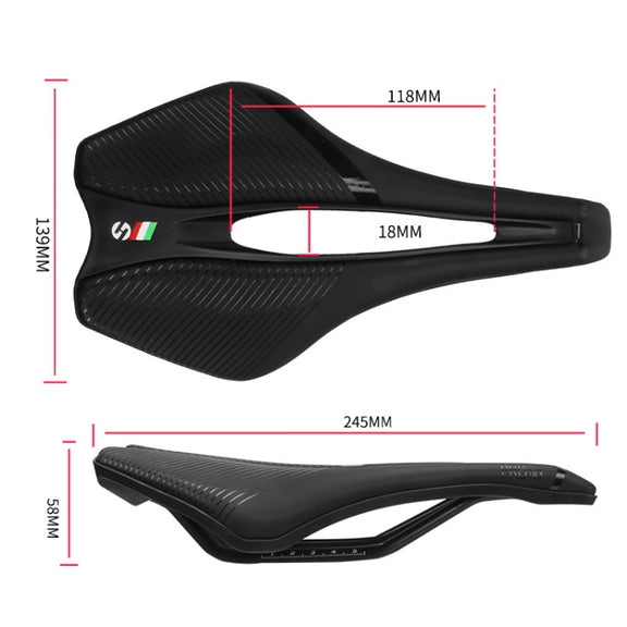 TOSEEK Bicycle Shock-absorbing Comfortable Widened Saddle(Black)