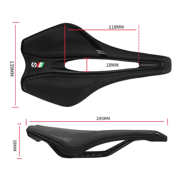 TOSEEK Bicycle Shock-absorbing Comfortable Widened Saddle(Black)