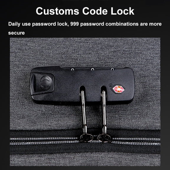 16 inch Large Capacity Password Lock Anti-Theft Laptop Backpack With USB Port(Black)
