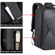 17 inch Password Lock Large Capacity Water-resistant Laptop Backpack with USB Port(Black)