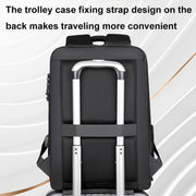 17 inch Password Lock Large Capacity Water-resistant Laptop Backpack with USB Port(Black)