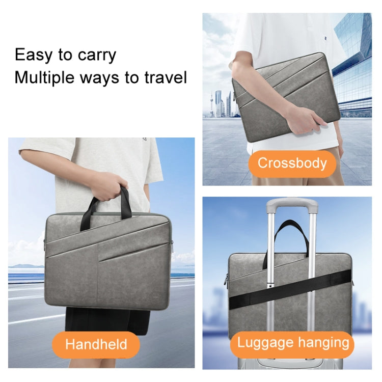 BUBM Portable Computer Bag Notebook Business Travel Bag, Size: 14 inch(Light Gray)