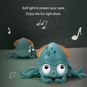 Children Electrical Sensor Octopus Toy Automatic Obstacle Avoidance Sound Light Crawling Quirky Toy(Pink)