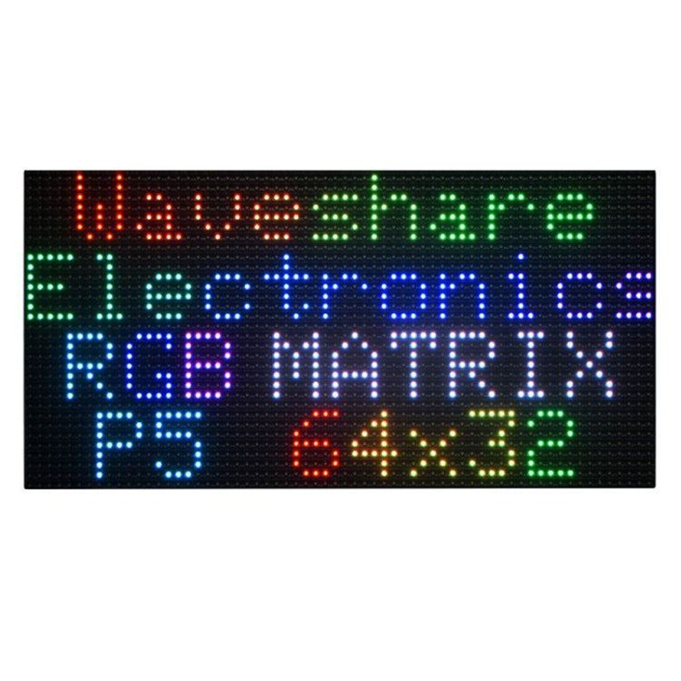 Waveshare RGB Full-color LED Matrix Panel, 5mm Pitch, 64x32 Pixels, Adjustable Brightness(25848) - free shipping - PMC TechLife - Order now!
