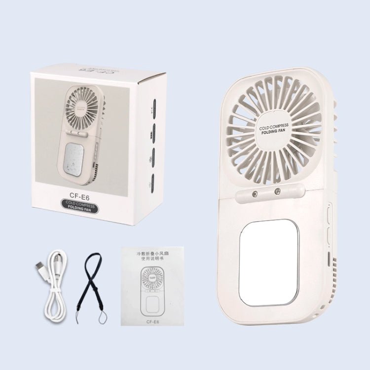USB Charging Folding Outdoor Handheld Mini Cold Compress Fan Desktop Cooling Fan(Navy Blue)