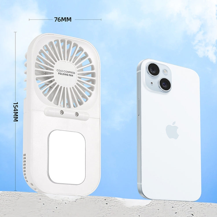 USB Charging Folding Outdoor Handheld Mini Cold Compress Fan Desktop Cooling Fan(Navy Blue)