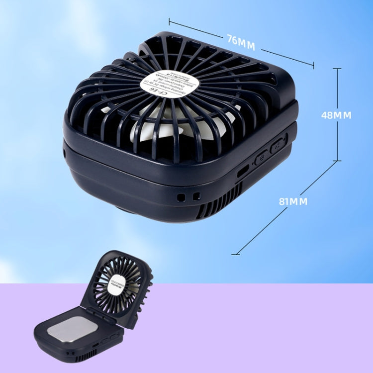 USB Charging Folding Outdoor Handheld Mini Cold Compress Fan Desktop Cooling Fan(Navy Blue) - Electric Fans by PMC TechLife | Online Shopping South Africa | PMC TechLife | Buy Now Pay Later Mobicred