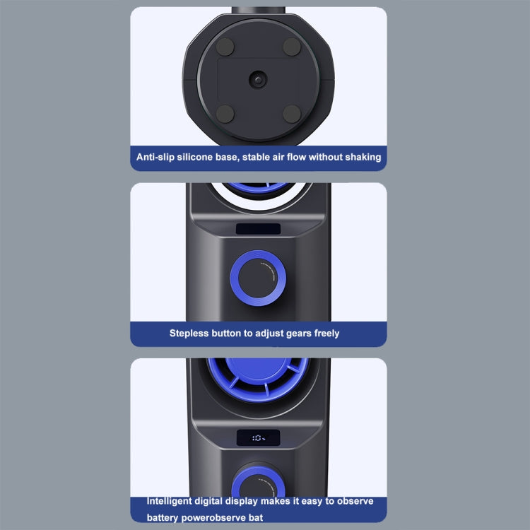Intelligent Digital Display 100-Speed Stepless Speed Desktop Shaking Head Tower Fan(Dark Gray) - Electric Fans by PMC TechLife | Online Shopping South Africa | PMC TechLife | Buy Now Pay Later Mobicred