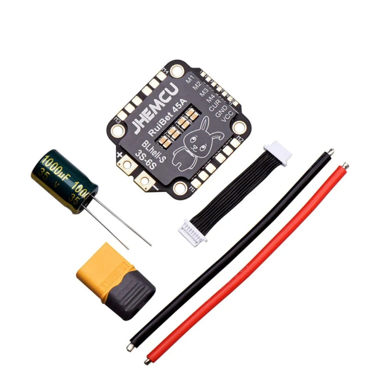 JHEMCU RuiBet  45A  4 In 1 Brushless ESC 3-6S 30.5X30.5 M4 BLHELI_S Dshot600 ESC for RC FPV - free shipping - PMC Jewellery - Order now!