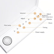 SAD White Noise Phototherapy Lamp Smart Emotional Night Light Music Decompression Therapy Light With Type-C Line+US Plug