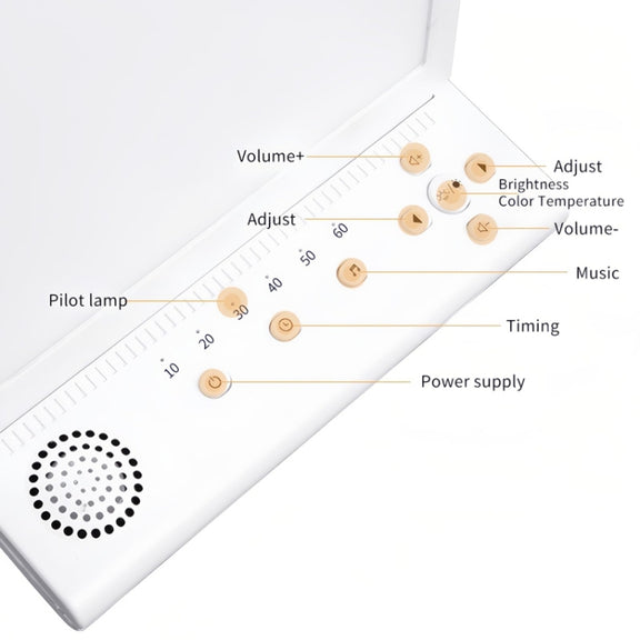 SAD White Noise Phototherapy Lamp Smart Emotional Night Light Music Decompression Therapy Light With Type-C Line+AU Plug