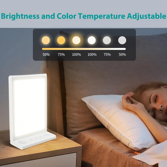 SAD White Noise Phototherapy Lamp Smart Emotional Night Light Music Decompression Therapy Light With Type-C Line+US Plug