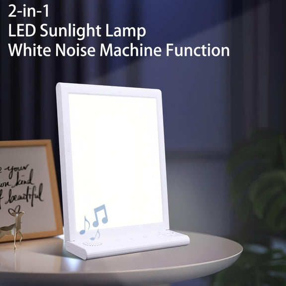 SAD White Noise Phototherapy Lamp Smart Emotional Night Light Music Decompression Therapy Light With Type-C Line+UK Plug