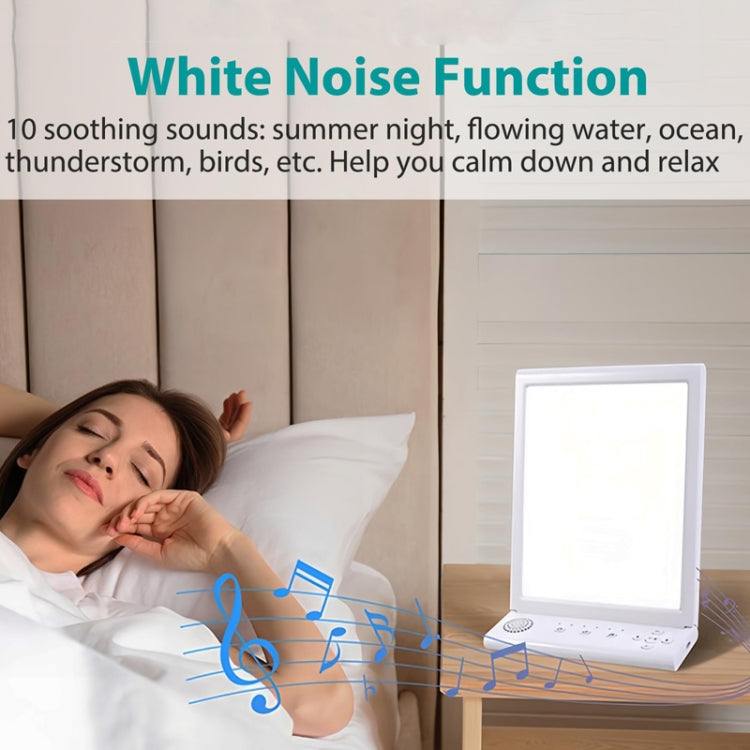 SAD White Noise Phototherapy Lamp Smart Emotional Night Light Music Decompression Therapy Light With Type-C Line+UK Plug