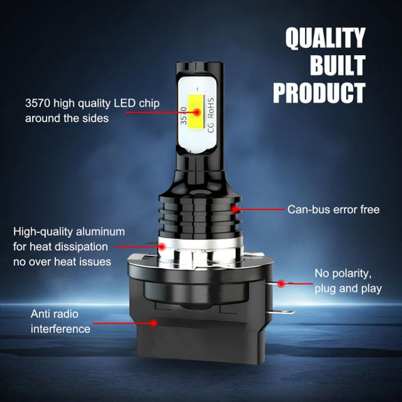 2pcs H11B 3570 2LED 80W Car Headlight Bulbs High Bright Fog Lights(Ice Blue)