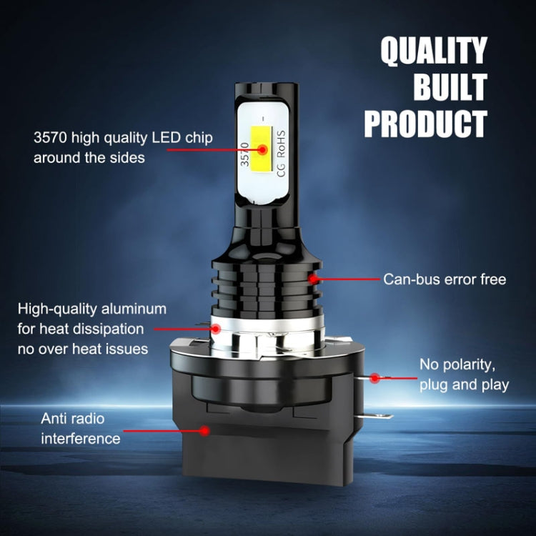 2pcs H11B 3570 2LED 80W Car Headlight Bulbs High Bright Fog Lights(Ice Blue)