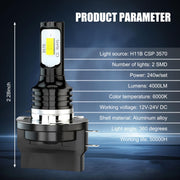 2pcs H11B 3570 2LED 80W Car Headlight Bulbs High Bright Fog Lights(Ice Blue)