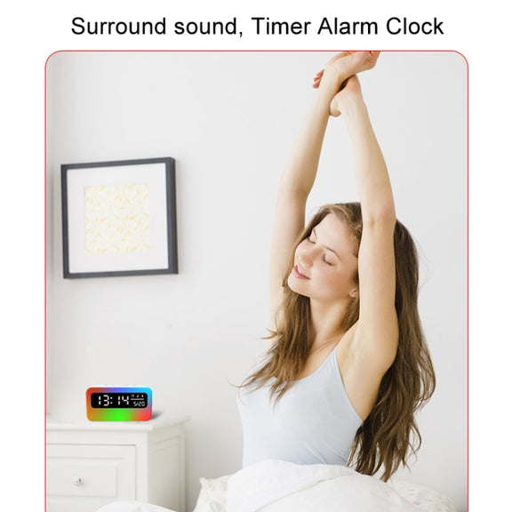 JSK-L30 Bluetooth Speaker Atmosphere Alarm Clock Regularly Wake Up APP Smart Home Charging Night Light(White)