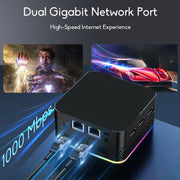T9 Plus N100 DDR5 8G+0G UK Plug 12th Alder Lake Dual Gigabit LAN+3 HDMI 4K HD Pocket Mini PC