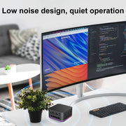 T9 Plus N100 DDR5 8G+0G UK Plug 12th Alder Lake Dual Gigabit LAN+3 HDMI 4K HD Pocket Mini PC