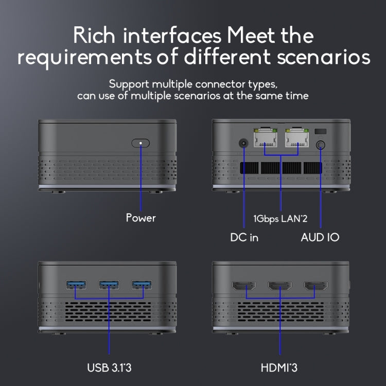 T9 Plus N100 DDR5 16G+256G UK Plug 12th Alder Lake Dual Gigabit LAN+3 HDMI 4K HD Pocket Mini PC - Windows Mini PCs by PMc TechLife | Online Shopping South Africa | PMc TechLife | Buy Now Pay Later Mobicred