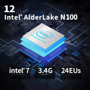 T9 Plus N100 DDR5 8G+0G UK Plug 12th Alder Lake Dual Gigabit LAN+3 HDMI 4K HD Pocket Mini PC