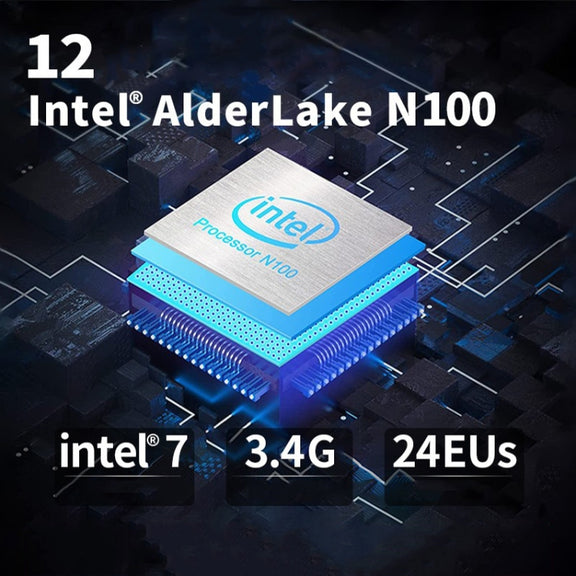 T9 Plus N100 DDR5 8G+0G UK Plug 12th Alder Lake Dual Gigabit LAN+3 HDMI 4K HD Pocket Mini PC