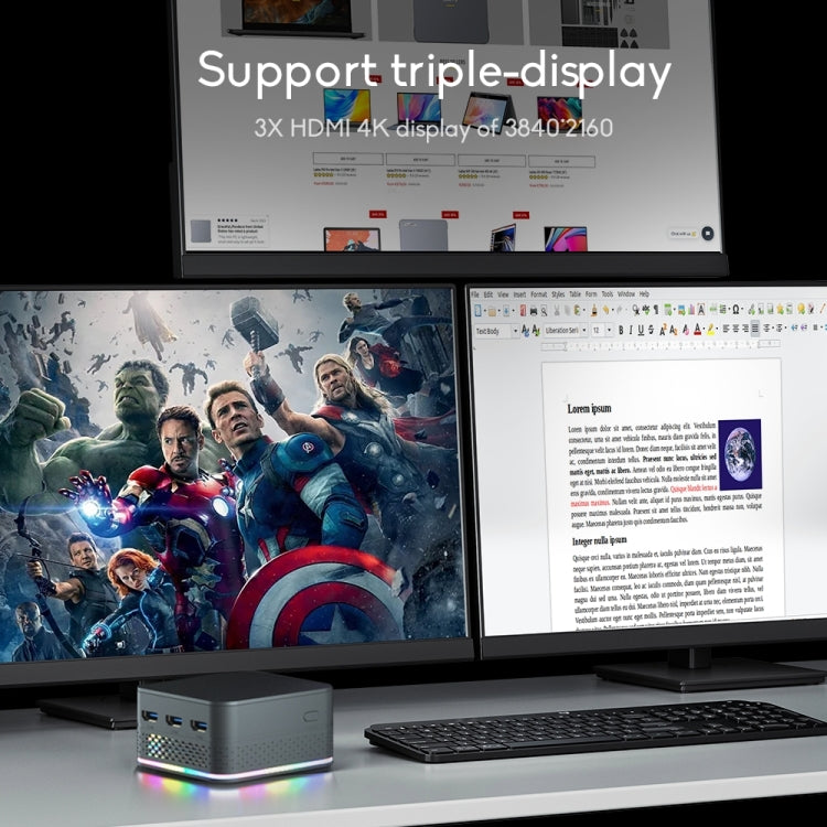 T9 Plus N100 DDR5 16G+128G US Plug 12th Alder Lake Dual Gigabit LAN+3 HDMI 4K HD Pocket Mini PC - Windows Mini PCs by PMc TechLife | Online Shopping South Africa | PMc TechLife | Buy Now Pay Later Mobicred