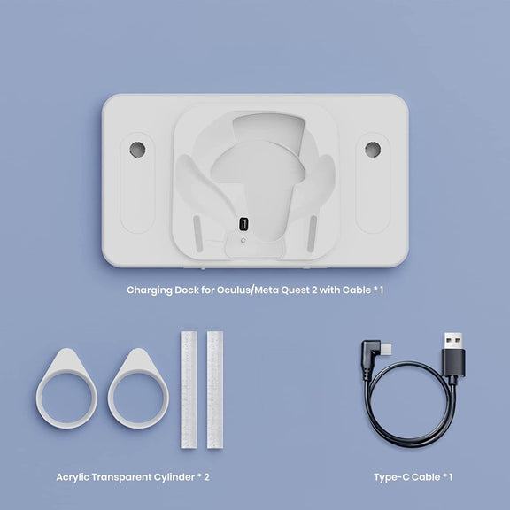 For Meta Quest 2 Desktop Bracket VR Glasses Wireless Charger Colorful Light Emitting Base(White)