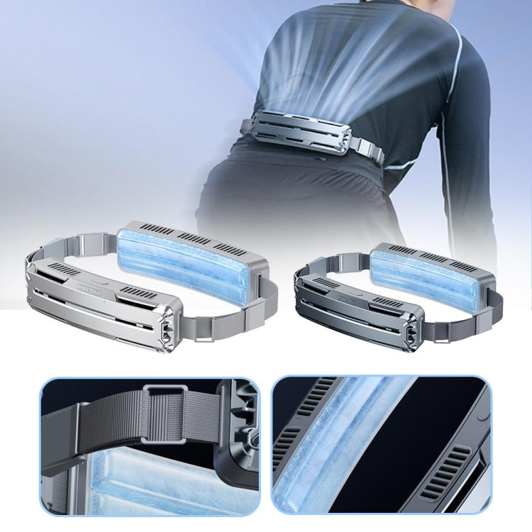 Ice Belt Outdoor Sports Cooling Fan Portable Mini Waist Fan(Silver Gray)