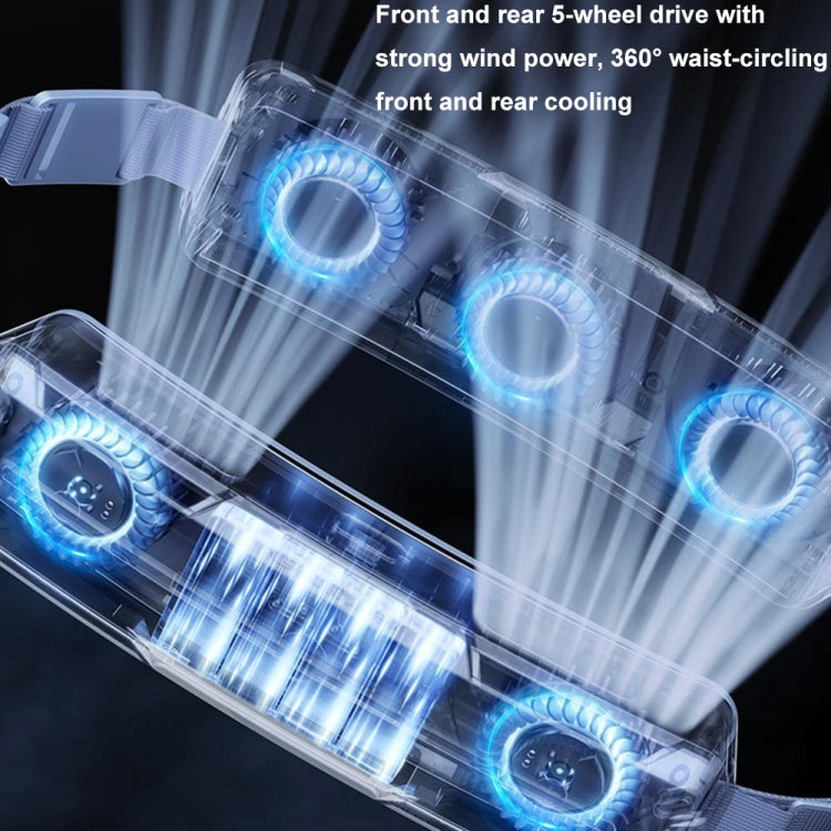 Ice Belt Outdoor Sports Cooling Fan Portable Mini Waist Fan(Silver Gray) - Electric Fans by PMC TechLife | Online Shopping South Africa | PMC TechLife | Buy Now Pay Later Mobicred