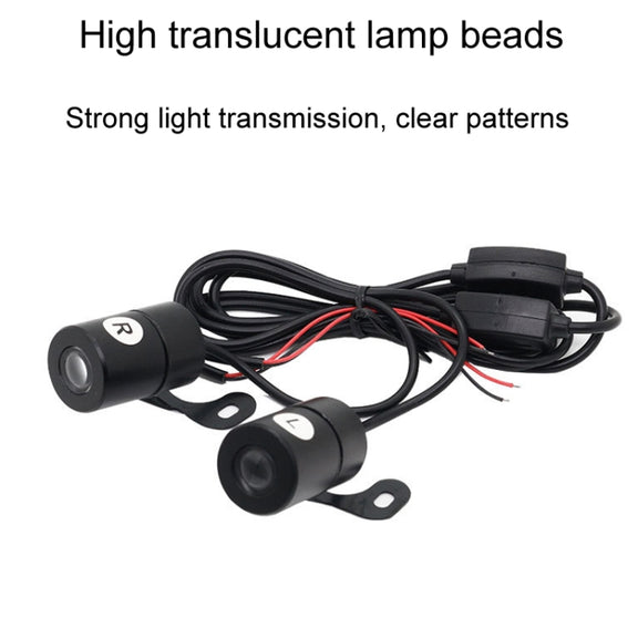 1pair Motorcycle Angel Wings Welcome Light LED Chassis Modified Wings Projector Light(Red)
