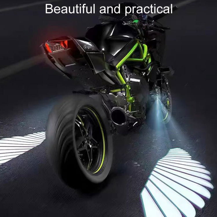 1pair Motorcycle Angel Wings Welcome Light LED Chassis Modified Wings Projector Light(Blue)