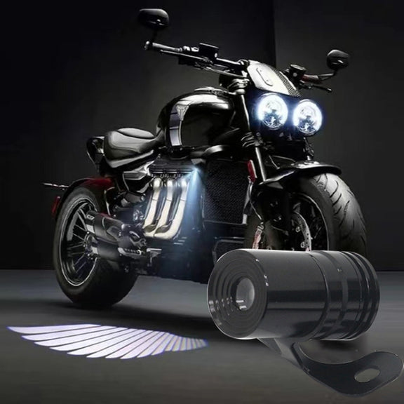 1pair Motorcycle Angel Wings Welcome Light LED Chassis Modified Wings Projector Light(White)