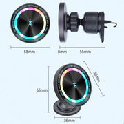 Magsafe 15W Magnetic Colorful Light Wireless Charging Mobile Phone Holder, Color: A9 Adhesive Dark Gray