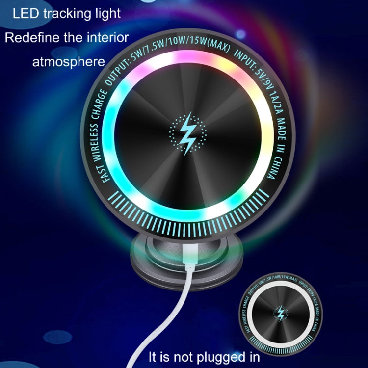 Magsafe 15W Magnetic Colorful Light Wireless Charging Mobile Phone Holder, Color: A9 Air Outlet Dark Gray - Wireless Charger Holders by PMC TechLife | Online Shopping South Africa | PMC TechLife | Buy Now Pay Later Mobicred