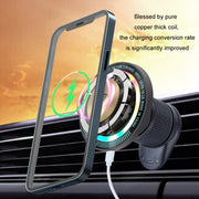 Magsafe 15W Magnetic Colorful Light Wireless Charging Mobile Phone Holder, Color: A9 Adhesive Dark Gray