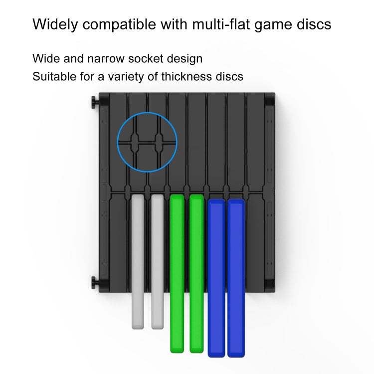 Game Card CD Disk Storage Bracket Wall Mounted Storage CD Case(Black)